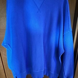 Aerie V-Neck Sweater in Vibrant Blue